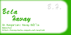 bela havay business card